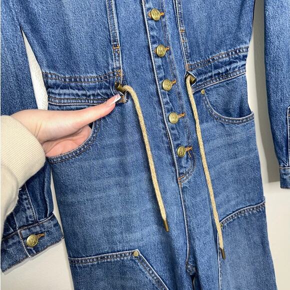 Ulla Johnson The Stevie Demin Jumpsuit Danube Medium Indigo Wash Size P/XS - Picture 5 of 11